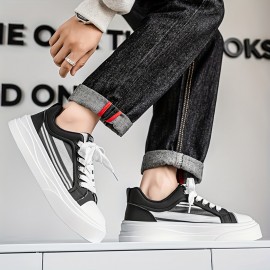 Men'S Breathable Mesh Sneakers - Lightweight Low-Top Casual Shoes with Non-Slip Rubber Sole, White & Green Accents, Lace-Up Design for All-Season Comfort, Perfect for Streetwear & Casual Attire, Allseason Footwear, Modern Sneakers, Fabric Upper Shoes, Men'S Sneaker, Urban Men'S Sneaker, Light Men'S White Sneakers With Stripe, Fashionable Sneakers For Men, Sneaker Brown With Green Stripe, Light Green Running Sneakers, Men Shoe