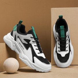 Men'S Lightweight Breathable Running Shoes - Low-Top Sneakers with Cushioned EVA Sole, Lace-Up Closure - All-Season Gym, Hiking, Training, Everyday Shoes - White & Teal Accent - Durable Synthetic /Fabric Upper - Minimalist Athletic Footwear for Men, Gym Shoes, Hiking Footwear, Sleek Design, Comfortable Fit, Versatile Footwear, Active Lifestyle, Sporty Design, Cushioned Support, Performance Footwear, Fitness Enthusiasts