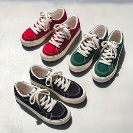 Men'S Summer Casual Sneakers - Breathable, Lightweight Canvas Shoes with Stylish Red & White Design, Lace-Up, Round Toe, Comfortable for School, Work, or Casual Attire, Casual Footwear|Stylish Casual Shoes|Faux Cover Sole