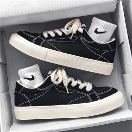 Men'S Summer Casual Sneakers - Breathable, Lightweight Canvas Shoes with Stylish Red & White Design, Lace-Up, Round Toe, Comfortable for School, Work, or Casual Attire, Casual Footwear|Stylish Casual Shoes|Faux Cover Sole