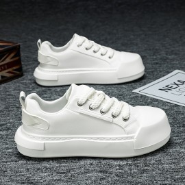 Men'S Summer Casual Low-Top Sneakers - Black & White with Green Accents, Breathable Fabric Lining, Durable Faux Sole, Lace-Up Round Toe Design for Casual Attire, Streetwear Shoes | Trendy Casual Shoes | Comfortable Footwear