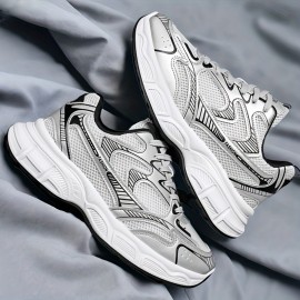 Men's & Unisex Big & Tall Lace-Up Sneakers - Lightweight All-Season Shoes with Cushioned PVC Sole, Breathable Fabric Upper - Gym, Running, Everyday Walking Shoes - Easy-Clean Athletic Footwear for Men (Year-Round), Gym Sneakers, Sleek Sneaker Design, Comfortable Interior Lining