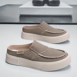 Men'S Summer Fashion Slip-On Loafers - Casual, Breathable Half-Drag Shoes with Stylish Stitching, Lightweight & Versatile for Casual Attire or Vacation, Vacation Footwear | Trendy Loafers | Textured Finish