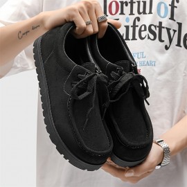 Men'S Stylish Low-Top Lace-Up Casual Sneakers - Soft Faux Cover Upper, Breathable Fabric Lining, Durable Sole - Black, Beige, Brown, Green, Everyday Comfort Shoes | Sleek Shoe Design | Comfortable Fit Shoes