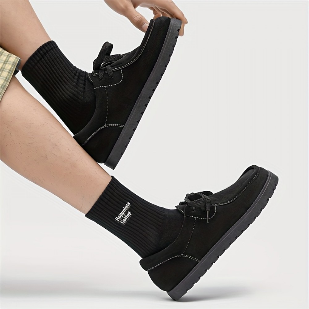 Men'S Stylish Low-Top Lace-Up Casual Sneakers - Soft Faux Cover Upper, Breathable Fabric Lining, Durable Sole - Black, Beige, Brown, Green, Everyday Comfort Shoes | Sleek Shoe Design | Comfortable Fit Shoes