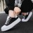 Men's Platform Sneakers - Thick Cushioned Sole Lace-Up Shoes Grey/Black/White/, Breathable Fabric Upper & PU Outsole for Everyday, Office, Formal - Non-Slip Casual Shoes for Men, Everyday Footwear, Modern Footwear, Comfortable Lining, Stylish Footwear, Durable Construction, Office Wear