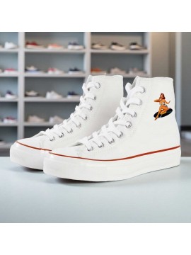 1pc Rockabilly Goddess Print High-Top Sneakers - Retro 50s Pin-Up Design, Non-Slip Rubber Sole & EVA Cushioning, Lace-Up Unisex Casual Shoes for Skateboarding, Outdoor, Gym & Casual Attire - All-Season Comfort (Black)