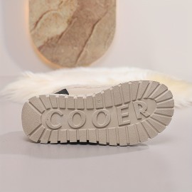 Women's High Quality Winter Snow Boots - Faux Fur Trim & EVA Cushioned Platform Moccasin-Style Lace-Up Ankle Boots with Arch, Multi-Color Options (Beige/Navy/Black/White) - Solid Color with White Laces & Red/Blue Trim, Soft Fabric Lining & Arch for Winter, Solid Upper & EVA Sole, Suitable for Ice & Snow - Casual & Semi-Formal Wear, Winter Boots for Women High Quality, Shiny Black Winter Boots with Beige Plush Lining Women, Snow Shoes, Lightweight Winter Shoes for Women,