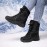 Women's Plush Winter Boots, Warm Lined Ankle Boots with Low Platform and Anti-Slip Sole for Snow Conditions, Black Casual Winter Shoes, Unisex Plus Size Snow Boots