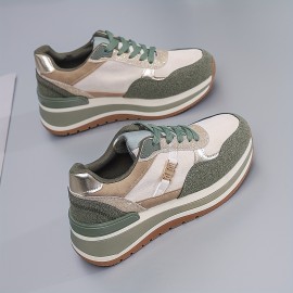 Brown/Beige/Grey/White Women's Lightweight All-Weather Stability Arch Sneaker - Synthetic Fierce Brown/Tan/Grey/Grey-White Traction Tread - Neutral Cushioned PVC Sole - All-Terrain Tread - Lace-Up & Slip-Resistant Outdoor/Running Shoes - All-Season Wear - Synthetic Upper & Arch - Suitable for Hiking, Jogging, Gym - Stability & Comfort Shoes