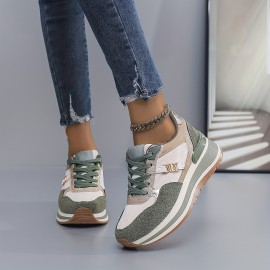 Brown/Beige/Grey/White Women's Lightweight All-Weather Stability Arch Sneaker - Synthetic Fierce Brown/Tan/Grey/Grey-White Traction Tread - Neutral Cushioned PVC Sole - All-Terrain Tread - Lace-Up & Slip-Resistant Outdoor/Running Shoes - All-Season Wear - Synthetic Upper & Arch - Suitable for Hiking, Jogging, Gym - Stability & Comfort Shoes