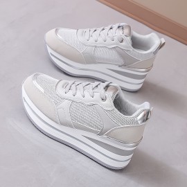 Women's Casual Shoes/Ladies' Sneakers/Outdoor Wedge Trail Running Shoes/Outdoor Thick-soled Skate Shoes/Women's Student Shoes, Casual Footwear, Outdoor Walking Shoes, Trendy Footwear, Sporty Design, Versatile Footwear, Comfortable Sneakers, Student