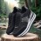 [slope heel thick-soled shoes] Women's casual sneakers | outdoor slope heel, thick-soled, off-road running shoes, female student shoes, all seasons, black, Silvery gray, khaki