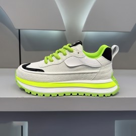 Men'S Chunky Platform Sneakers - Thick Cushioned Sole for Height Increase, Breathable Mesh Upper, Lace-Up Closure, Non-Slip PVC Outsole - Lightweight Sneakers for Gym, Streetwear, Everyday - Black/White/ - Spring/Fall/Summer Casual Shoes, Gym Footwear, Sporty Look, Comfortable Fit, Streetwear Footwear, Trendy Footwear, Durable Construction, Versatile Footwear, Active Lifestyle