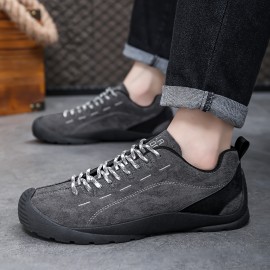 Men's All-Season Ankle-High Outdoor Boots - Lightweight -Slip PVC Sole & PU Cushioned Insole, All-Terrain Traction for Hiking,, Driving - Round Toe Ankle Boots with Lace Closure, All-Weather Casual/athletic Footwear