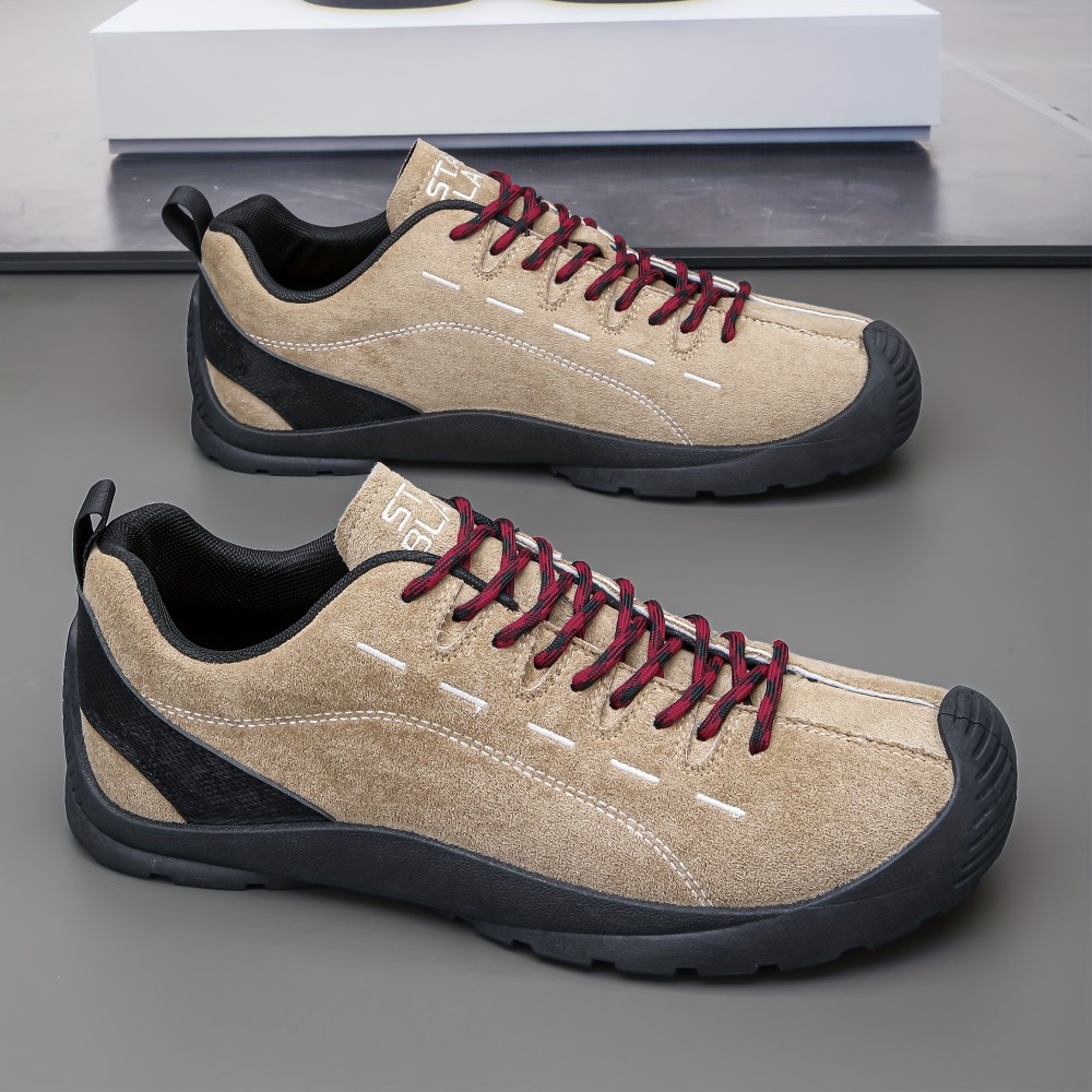 Men's All-Season Ankle-High Outdoor Boots - Lightweight -Slip PVC Sole & PU Cushioned Insole, All-Terrain Traction for Hiking,, Driving - Round Toe Ankle Boots with Lace Closure, All-Weather Casual/athletic Footwear