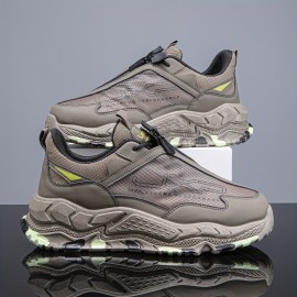 [Men's Sneakers] Lightweight Men's Black and Yellow Sneakers - Casual Lace-Up Athletic Shoes | 