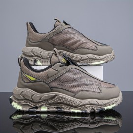 [Men's Sneakers] Lightweight Men's Black and Yellow Sneakers - Casual Lace-Up Athletic Shoes | 