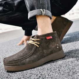 [Premium Hiking Boots] Premium Men's Hiking Boots - Genuine, Durable, Non-Slip Ankle Boots | Handmade Stitching, Classic Retro Style, Square Toe, Rubber Sole, Fabric Lining, Lace-Up Closure for All-Season Outdoor & Casual Wear, Hiking Accessories