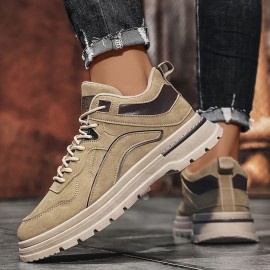 Men'S Lightweight Hiking Boots - All-Season Outdoor Trekking Shoes with Lace-Up Closure, Non-Slip PVC Outsole - Brown/Black - for Camping, Urban Commute, Everyday - Durable Synthetic Faux Upper - All-Terrain Traction & Easy-Clean Design - Ideal for Beginners & Experts, Hiking Gear, Camping Footwear, Retro Style Footwear, Fabric Lined Interior, Casual Footwear, Rugged Design, Sturdy Construction, Adventure Footwear, Active Lifestyle, Work Boot For Men, Boot For Men, Tactical Boot For