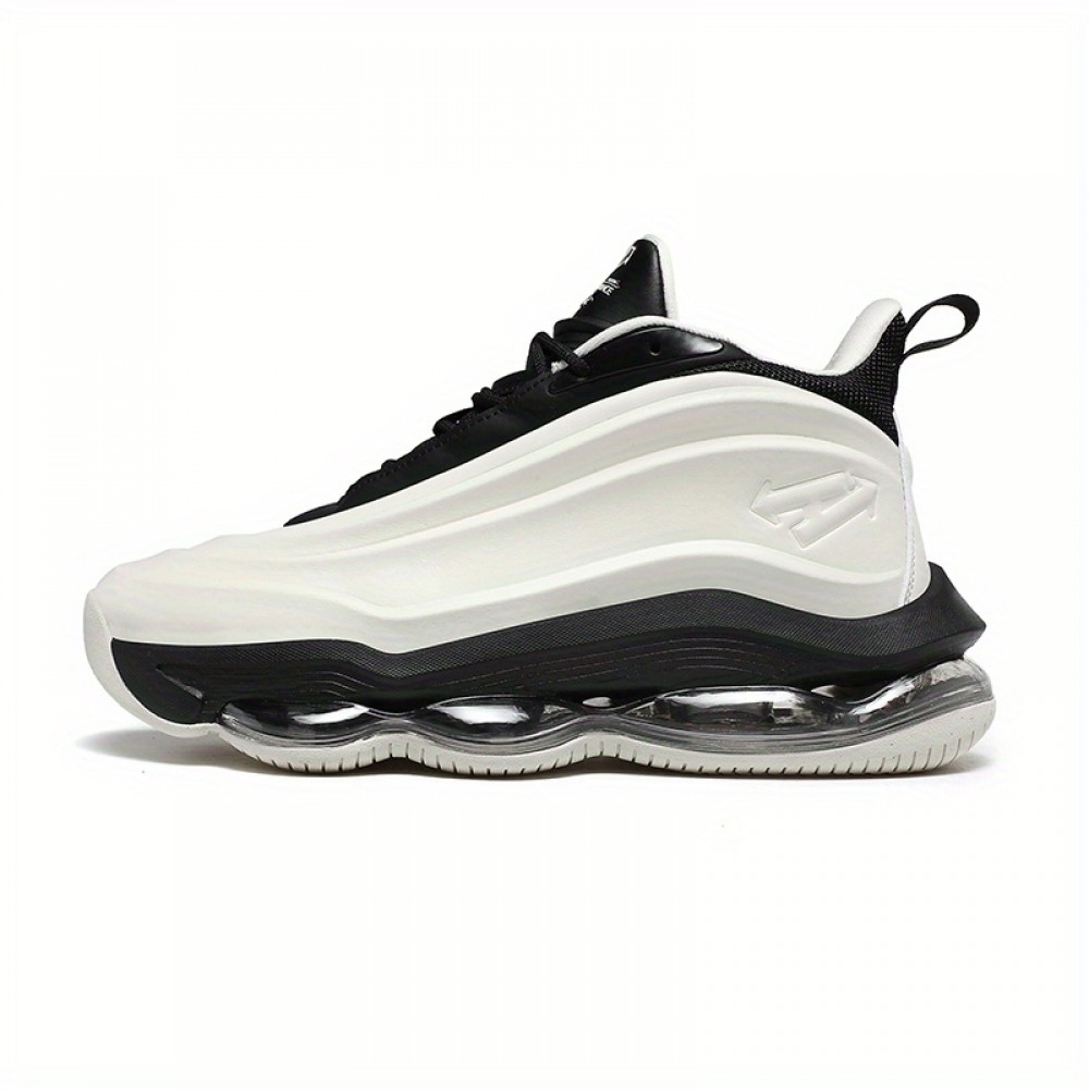 Men's Low-Top Basketball Shoes - Lightweight All-Season Sneakers with Cushioned MD/ Sole, Breathable Synthetic -like Upper & Traction Tread - Durable Court Shoes for Outdoor Training, Casual Wear (Black/Purple) - Lace-Up Design