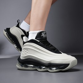 Men's Low-Top Basketball Shoes - Lightweight All-Season Sneakers with Cushioned MD/ Sole, Breathable Synthetic -like Upper & Traction Tread - Durable Court Shoes for Outdoor Training, Casual Wear (Black/Purple) - Lace-Up Design