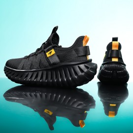 Men's & Women's Lightweight Breathable Running Shoes - All-Terrain Sneakers with Arch Support & Cushioned MD Sole, Low-Top Sneakers for Gym, Jogging, Hiking, Training - All-Season Outdoor Sports Shoes (Yellow/Black) - Ideal for Men & Women - Neutral Cushioning, Secure Fit, Durable Traction Tread, Versatile for Indoor/Outdoor Use - Ideal for Running, Gym, and Casual Attire, Running Shoes For Men High Quality, Slip On Sneakers For Men, Wide Width Shoes For Men, Shoes For Women,