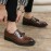 Men'S Slip-On Oxford Shoes - Low-Top Formal & Casual Dress Shoes with Cushioned Insole, Brown/ - All-Season Wedding, Office