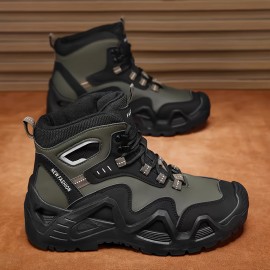Men'S All-Season Outdoor Hiking Shoes - Non-Slip Trekking Shoes with Cushioned PVC Outsole, High-Ankle Support for Mountain Climbing, Rock Climbing, Trail Running - All-Terrain Traction, Durable Synthetic Upper - Ideal for Backpacking, Gym
