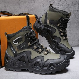 Men'S All-Season Outdoor Hiking Shoes - Non-Slip Trekking Shoes with Cushioned PVC Outsole, High-Ankle Support for Mountain Climbing, Rock Climbing, Trail Running - All-Terrain Traction, Durable Synthetic Upper - Ideal for Backpacking, Gym