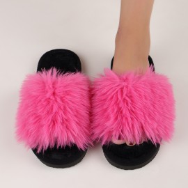 Women'S Slip-On Winter Slippers - Plush Indoor House Shoes with Non-Slip MD Sole, Soft TPU Upper - All-Season Cozy Footwear for Home, Office, Gifts - Easy-Clean Fluffy Slippers for Women, Ladies Slippers, Indoor Footwear, Stylish Slipons, Durable Traction Footwear, Home Footwear, Fashionable Slipons, Comfortable Lining, Home Comfort