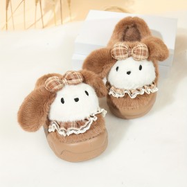 Women'S Cute Puppy Slippers - Beige/White/ Brown/Black/ - Non-Slip EVA Sole Indoor House Shoes - Soft Fabric Upper - Cozy Home Footwear for Women - Perfect Gift for Dog Lovers - Easy Slip-On Design, Cute Slippers, Indoor Footwear, Playful Design, Comfortable Fit, Casual Footwear, Durable Construction, Pet Owners