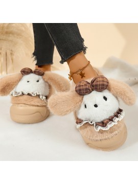 Women'S Cute Puppy Slippers - Beige/White/ Brown/Black/ - Non-Slip EVA Sole Indoor House Shoes - Soft Fabric Upper - Cozy Home Footwear for Women - Perfect Gift for Dog Lovers - Easy Slip-On Design, Cute Slippers, Indoor Footwear, Playful Design, Comfortable Fit, Casual Footwear, Durable Construction, Pet Owners