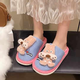 Women'S Slip-On House Slippers - Soft Indoor Lounge Shoes with Non-Slip Rubber Sole, Cushioned Footbed - Cozy Home Footwear for Living Room, Bedroom, Bathroom - Easy-Clean Fabric Upper - Available in Wide Widths (Available in Black/Red/Blue/More Colors) - Perfect Gift for Women, Ladies Slippers, Plush Slippers, Cute Slippers, Home Comfort, Simple Slipon, Durable Construction, Comfortable Slides, Ladies' Footwear, Bedroom Comfort, Stylish Slides, Breathable Material, Comfortable