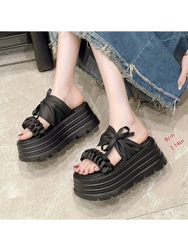[Super High Heel Slippers] High Heel Rubber Slippers | Super High Heels (Greater than 8cm) Platform Sole PU