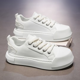 Men'S Summer Casual Low-Top Sneakers - Black & White with Green Accents, Breathable Fabric Lining, Durable Faux Sole, Lace-Up Round Toe Design for Casual Attire, Streetwear Shoes | Trendy Casual Shoes | Comfortable Footwear