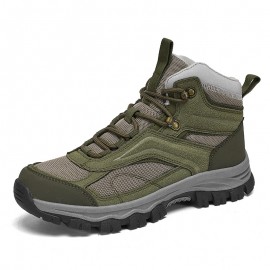 Men'S Outdoor Shoes - Lace-Up Hiking Boots, Autumn and Winter Seasonal Wearable Mongolian Boots, Riding Boots, Low-Top Military Boots for Easy On/Off Style in Green and Gray, Suitable for All Festivals