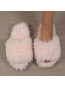 Women'S Slip-On Winter Slippers - Plush Indoor House Shoes with Non-Slip MD Sole, Soft TPU Upper - All-Season Cozy Footwear for Home, Office, Gifts - Easy-Clean Fluffy Slippers for Women, Ladies Slippers, Indoor Footwear, Stylish Slipons, Durable Traction Footwear, Home Footwear, Fashionable Slipons, Comfortable Lining, Home Comfort