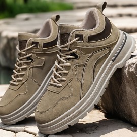 [Durable Work Boots] Durable & Easy-Clean Men's Plus Size Work Boots | All-Terrain Tactical Shoes with Lace-Up Closure, Non-Slip PVC Outsole, Cushioned Insole - Tan/Beige Rugged Boots for Hiking, Construction, Everyday - Big & Tall Men, Hiking Footwear, Sleek Boot Design, Fabric Lined Interior