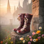 TMA EYES Women's Plush-Lined Winter Boots - Hand-Stitched Burgundy Ski Hiking Shoes with Side Zipper, Anti-Slip TPR Sole & Warm Lining for Snow, Urban Fashion & Outdoor Adventures, Snow Boots, Adventure Footwear, Scalloped Toe Design