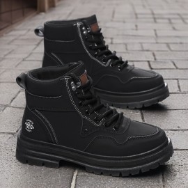 Plus Size Men's Hiking Boots Outdoor Casual Work Shoes Trendy British Short Boots for All Seasons, Autumn and Winter