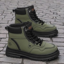 Plus Size Men's Hiking Boots Outdoor Casual Work Shoes Trendy British Short Boots for All Seasons, Autumn and Winter