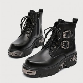 Men'S Vintage Outdoor Boots - Adjustable Lace-Up Ankle Support, Durable Synthetic Upper & Rubber Sole, All-Season Comfort for Hiking, Streetwear & Casual Outfits, Hiking Boots, Hiking Streetwear, Trendy Midboot, Secure Zipper Closure