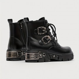 Men'S Vintage Outdoor Boots - Adjustable Lace-Up Ankle Support, Durable Synthetic Upper & Rubber Sole, All-Season Comfort for Hiking, Streetwear & Casual Outfits, Hiking Boots, Hiking Streetwear, Trendy Midboot, Secure Zipper Closure