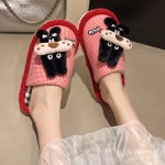 Women'S Slip-On House Slippers - Soft Indoor Lounge Shoes with Non-Slip Rubber Sole, Cushioned Footbed - Cozy Home Footwear for Living Room, Bedroom, Bathroom - Easy-Clean Fabric Upper - Available in Wide Widths (Available in Black/Red/Blue/More Colors) - Perfect Gift for Women, Ladies Slippers, Plush Slippers, Cute Slippers, Home Comfort, Simple Slipon, Durable Construction, Comfortable Slides, Ladies' Footwear, Bedroom Comfort, Stylish Slides, Breathable Material, Comfortable