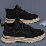 [Durable Work Boots] Durable & Easy-Clean Men's Plus Size Work Boots | All-Terrain Tactical Shoes with Lace-Up Closure, Non-Slip PVC Outsole, Cushioned Insole - Tan/Beige Rugged Boots for Hiking, Construction, Everyday - Big & Tall Men, Hiking Footwear, Sleek Boot Design, Fabric Lined Interior