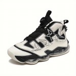 Men's Trendy Luminous Air Cushion High Top Basketball Shoes, Shock Absorption Non Slip For Outdoor Training Running Competition